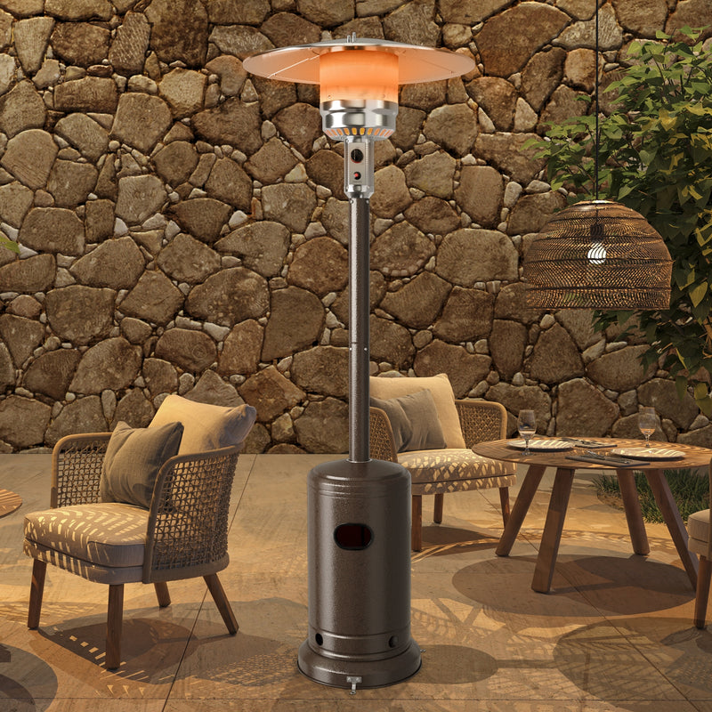 48000 BTU Stainless Steel Propane Patio Heater with Trip over Protection-Bronze