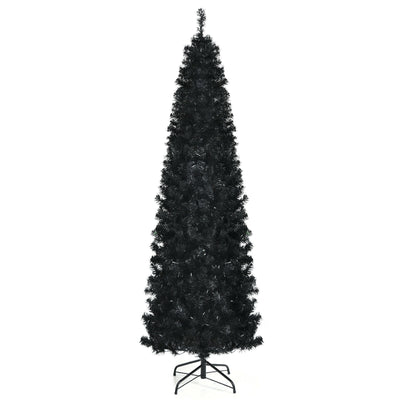 Pre-lit Christmas Halloween Tree with PVC Branch Tips and Warm White Lights-7'