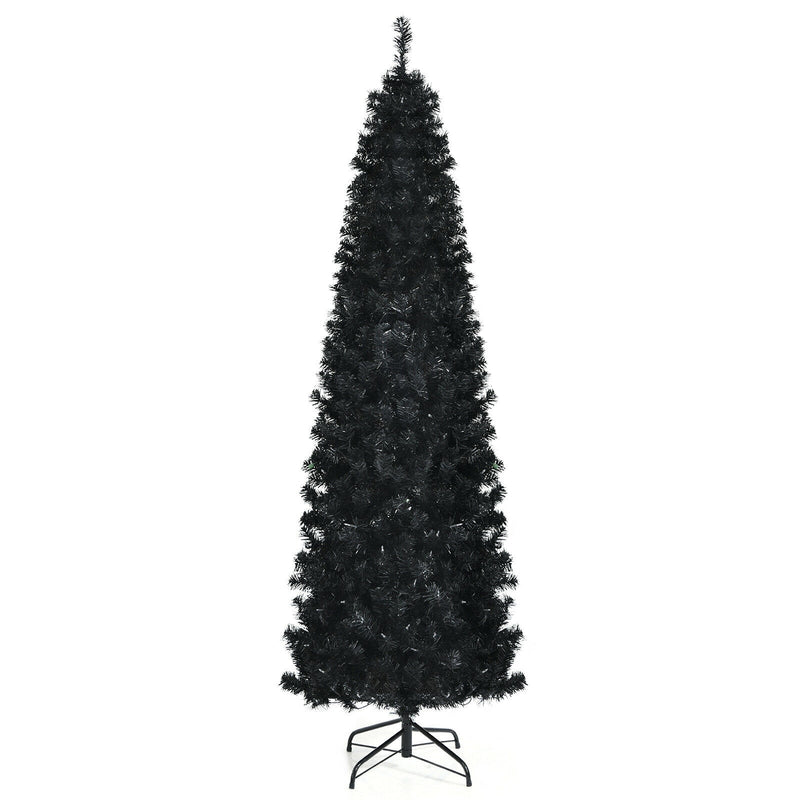 Pre-lit Christmas Halloween Tree with PVC Branch Tips and Warm White Lights-7&