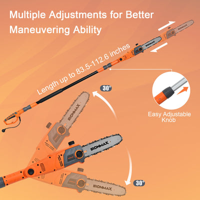 10/8-Inch Power Pole Saw for Outdoor Tree Trimming-10 Inches