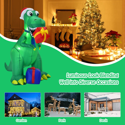 6 Feet Christmas Inflatable Dinosaur for Indoor and Outdoor