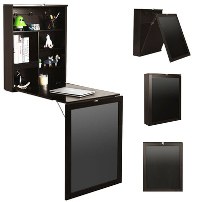 Convertible Wall Mounted Table with A Chalkboard-Coffee