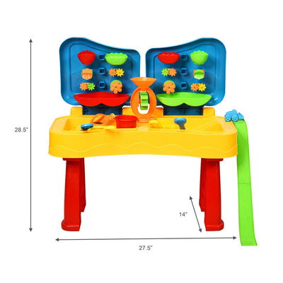 2-in-1 Kids Sand and Water Table Activity Play Table with Accessories