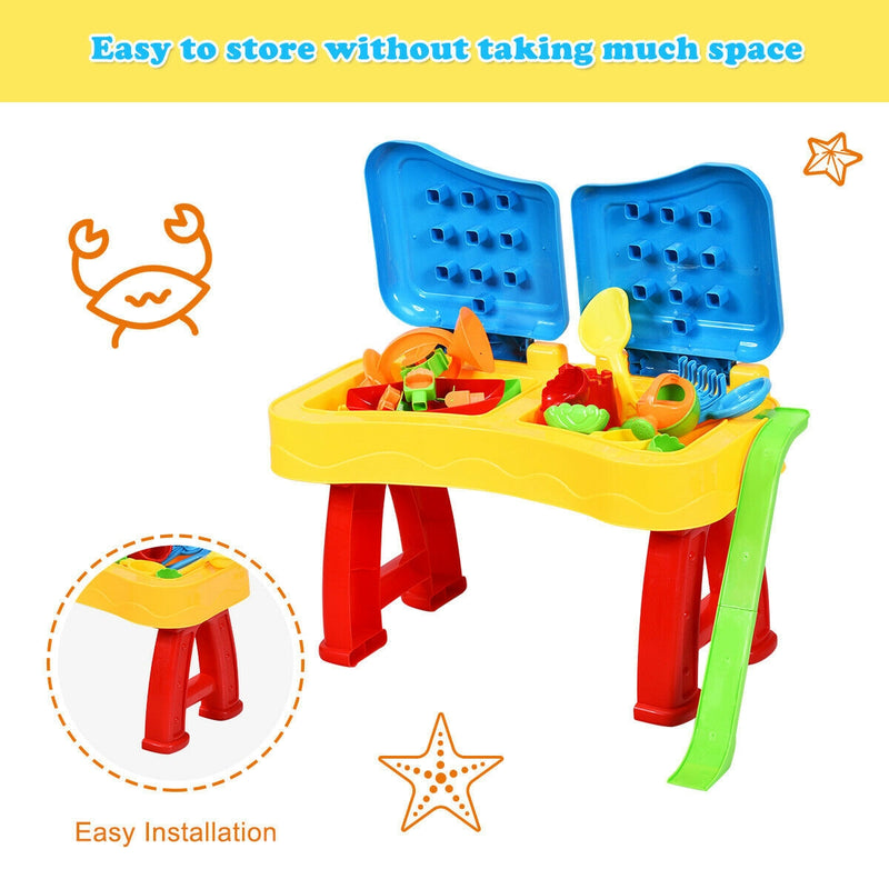 2-in-1 Kids Sand and Water Table Activity Play Table with Accessories