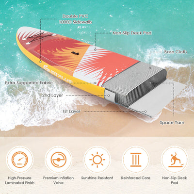 11 Feet Inflatable Stand Up board with Aluminum Paddle Pump