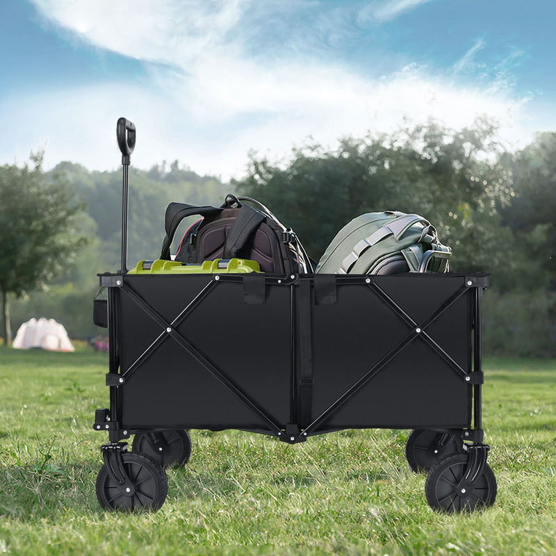 Outdoor Utility Garden Trolley Buggy -Dark Black