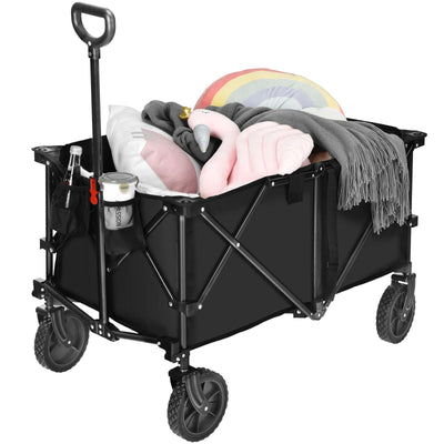 Outdoor Utility Garden Trolley Buggy -Dark Black