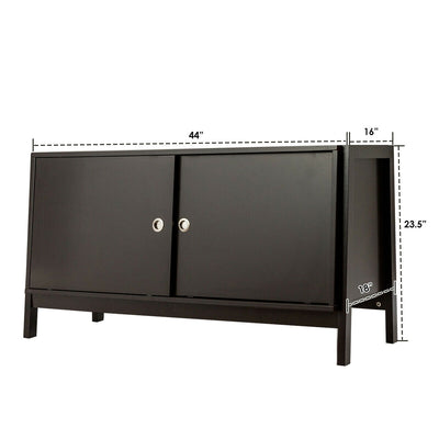 TV Stand Modern Entertainment Cabinet with Sliding Doors-Dark Brown