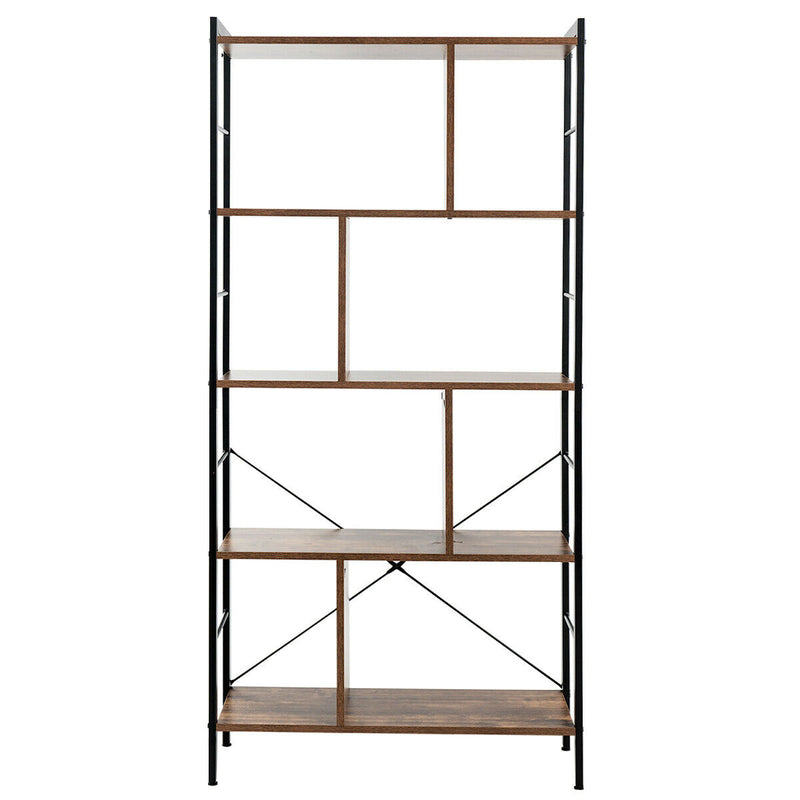 4-Tier Industrial Bookshelf Floor Standing Storage Rack Large Storage