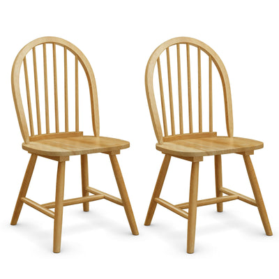 Set of 2 Vintage Windsor Wood Chair with Spindle Back