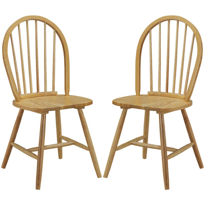 Set of 2 Vintage Windsor Wood Chair with Spindle Back