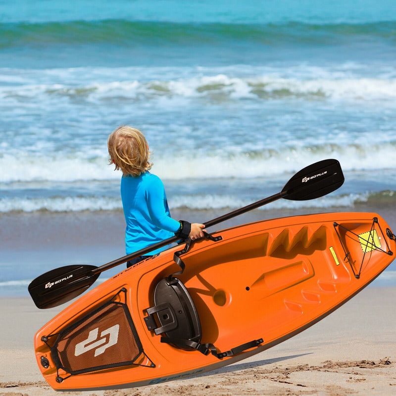 6 Feet Youth Kids Kayak with Bonus Paddle and Folding Backrest for Kid Over 5-Orange