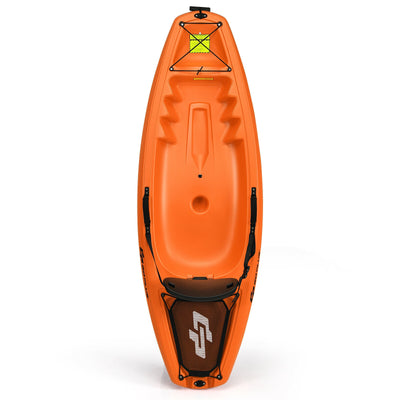 6 Feet Youth Kids Kayak with Bonus Paddle and Folding Backrest for Kid Over 5-Orange