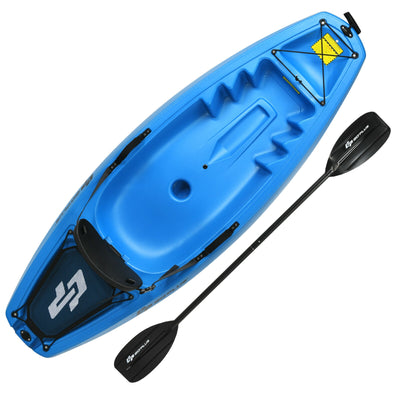 6 Feet Youth Kids Kayak with Bonus Paddle and Folding Backrest for Kid Over 5-Blue