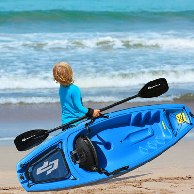 6 Feet Youth Kids Kayak with Bonus Paddle and Folding Backrest for Kid Over 5-Blue