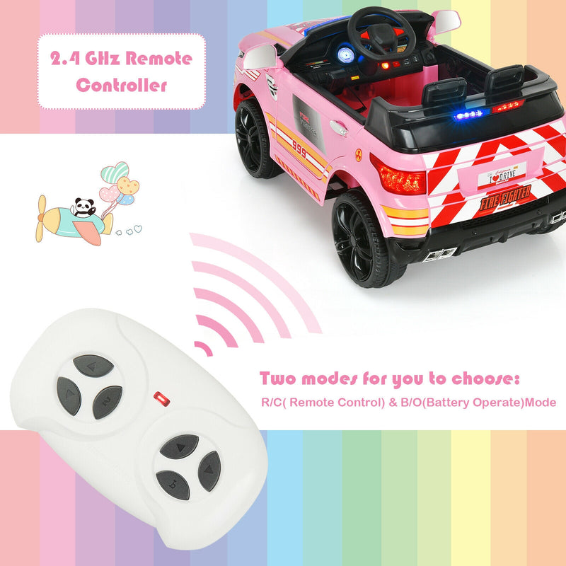 12V Kids Electric Ride On Car with Remote Control-Pink