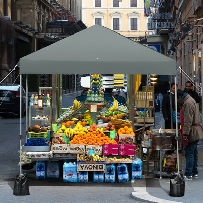 8’x8' Outdoor Pop up Canopy Tent  w/Roller Bag-Gray