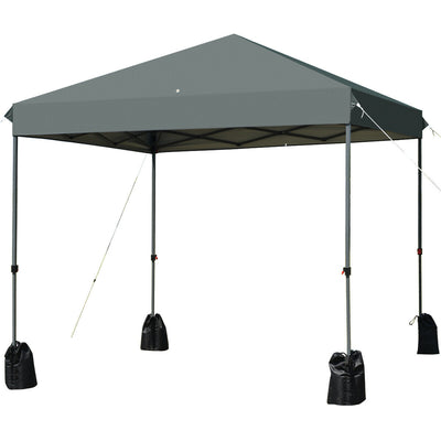 8’x8' Outdoor Pop up Canopy Tent  w/Roller Bag-Gray