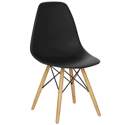 Set of 2 Mid-Century Modern DSW Dining Side Chair-Dark Black