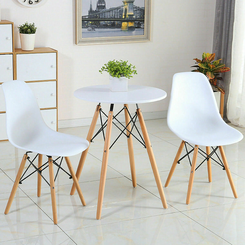 Set of 2 Mid-Century Modern DSW Dining Side Chair-Beige