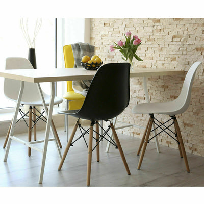 Set of 2 Mid-Century Modern DSW Dining Side Chair-Beige