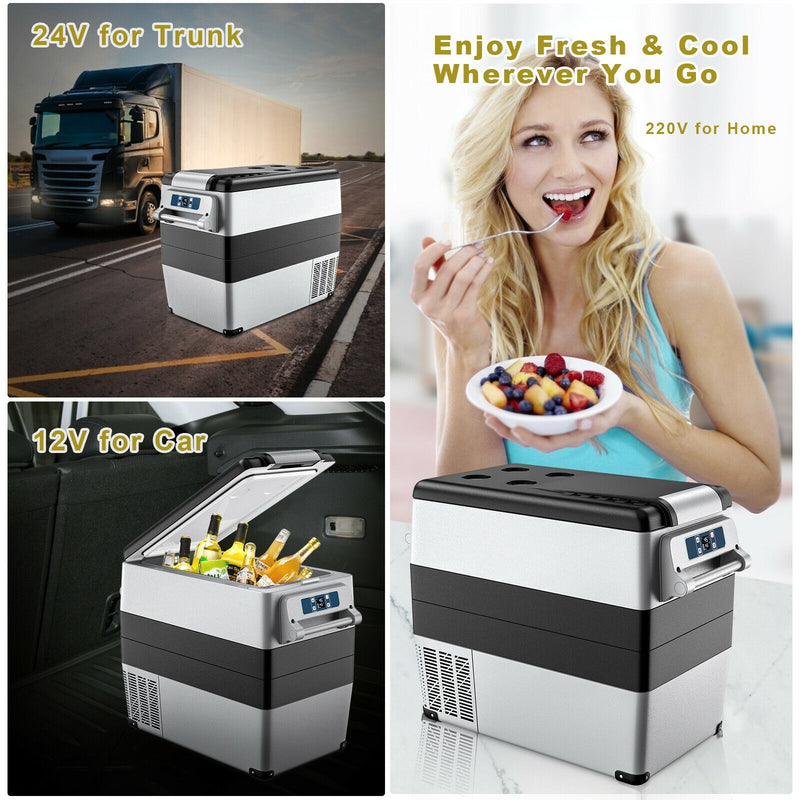 53-Quarts -4°F To 68°Portable Electric Car Cooler Refrigerator