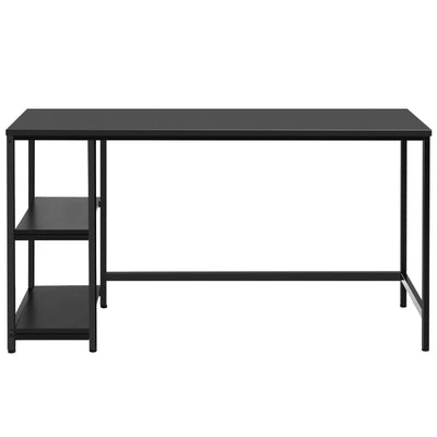 55 Inch Computer Desk Office Study Table Workstation Home with Adjustable Shelf Black-L