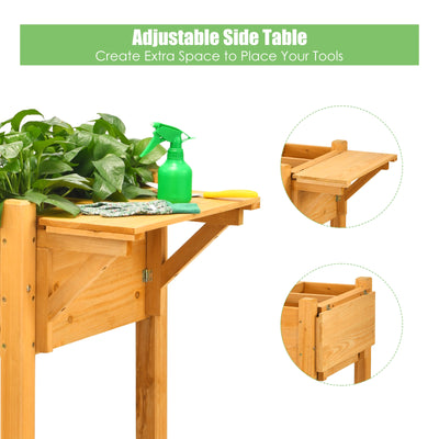 Elevated Planter Box Kit with 8 Grids and Folding Tabletop