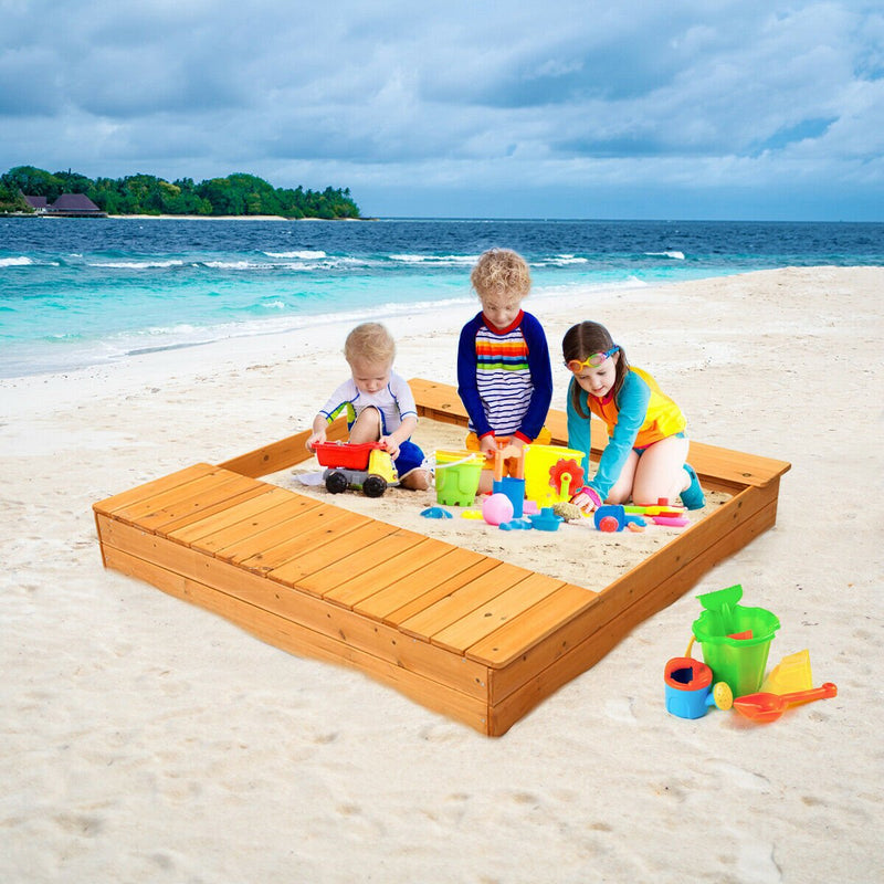 Kids Outdoor Playset Backyard Cedar Sandbox