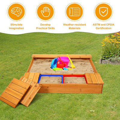 Kids Outdoor Playset Backyard Cedar Sandbox