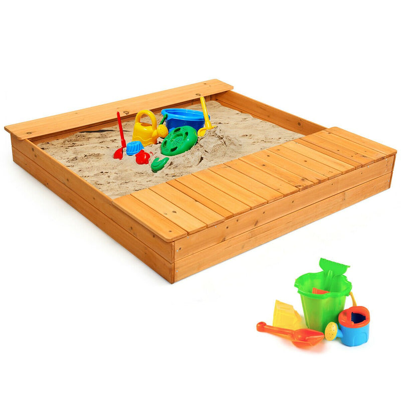 Kids Outdoor Playset Backyard Cedar Sandbox