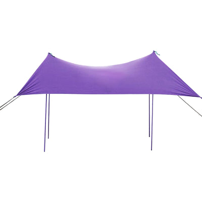 10 Foot Ride 9 Foot Family Beach Tent Canopy Sunshade with 4 Poles-Purple