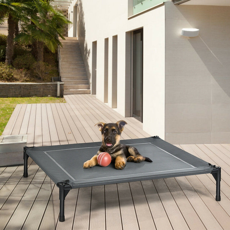 Portable Elevated Outdoor Pet Bed with Removable Canopy Shade-36 Inch