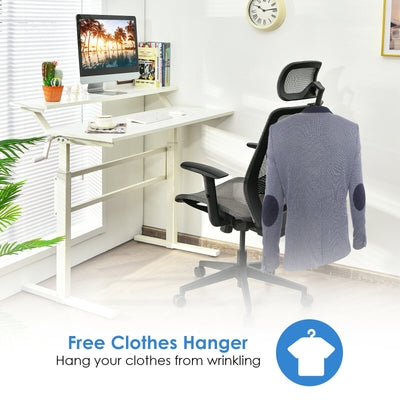 Height Adjustable Ergonomic High Back Mesh Office Chair with Hanger-Gray