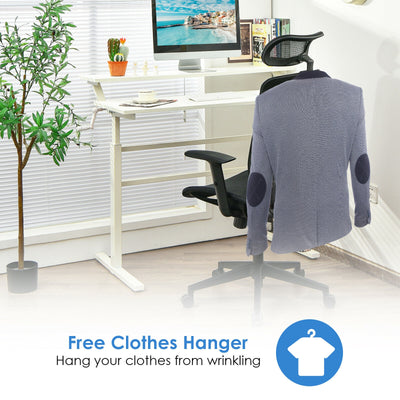 Height Adjustable Ergonomic High Back Mesh Office Chair with Hanger-Black