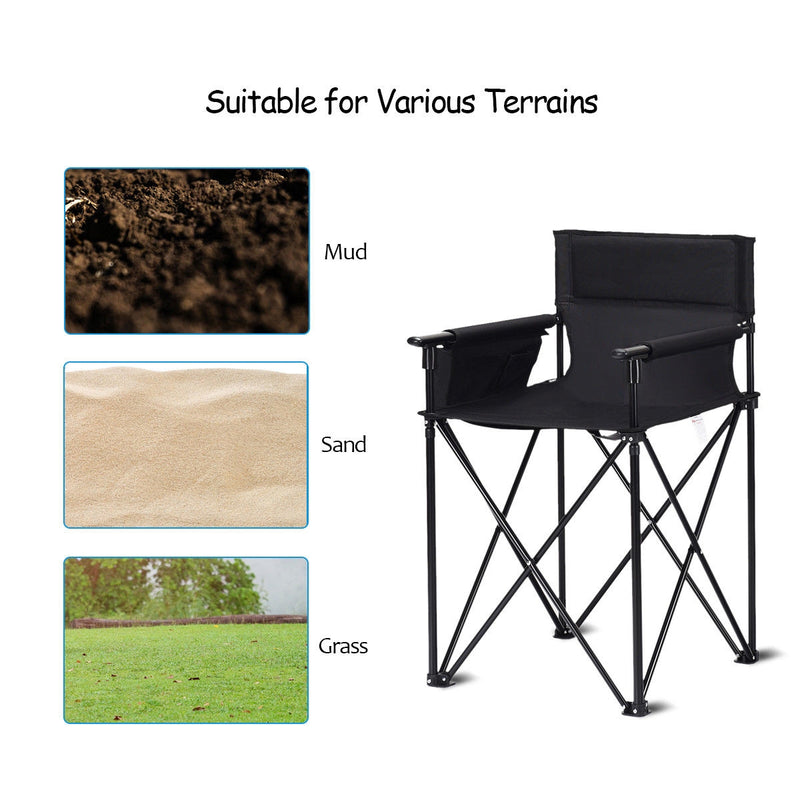 Portable 38 Inch Oversized High Camping Fishing Folding Chair