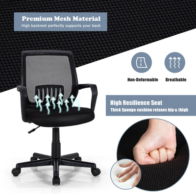 Mid-Back Mesh Height Adjustable Executive Chair with Lumbar Support