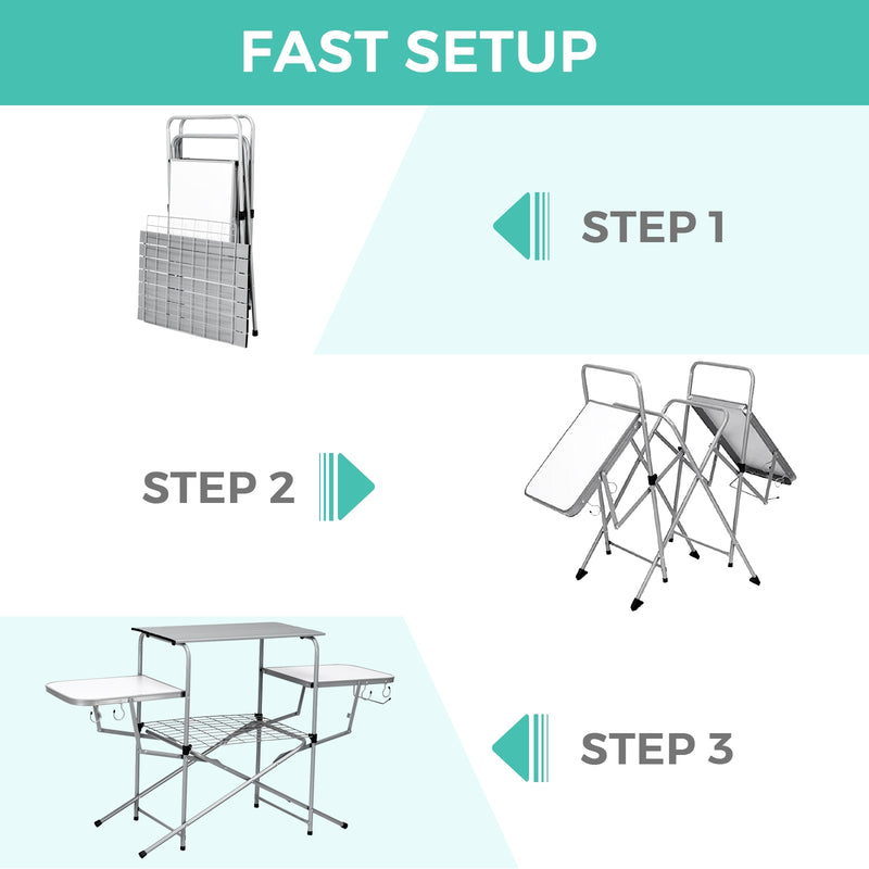 Foldable Outdoor BBQ Table Grilling Stand