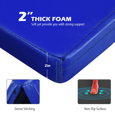 Gymnastics PU Mat  Thick Folding Panel Gym Fitness Exercise-Navy