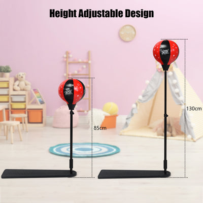 Kids Punching Bag with Adjustable Stand and Boxing Gloves