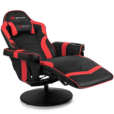 Ergonomic High Back Massage Gaming Chair Gaming Recliner with Pillow-Red