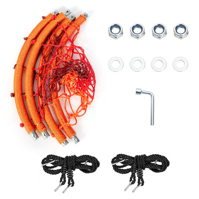 40 Inch Spider Web Tree Swing Kids Outdoor Play Set with Adjustable Ropes-Orange