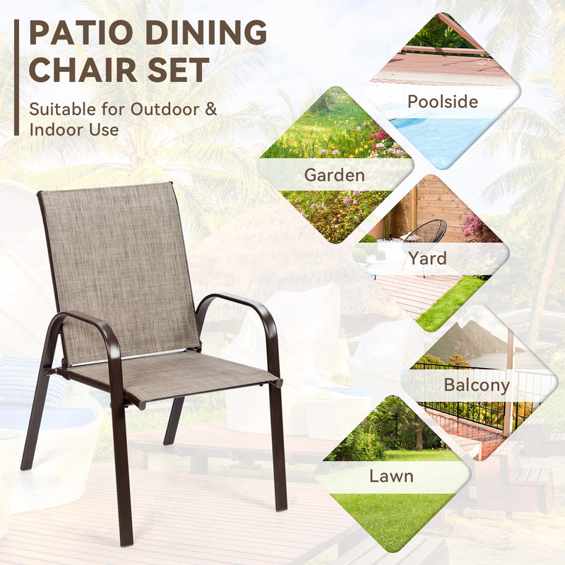 2 Pieces Patio Outdoor Dining Chair with Armrest-Gray