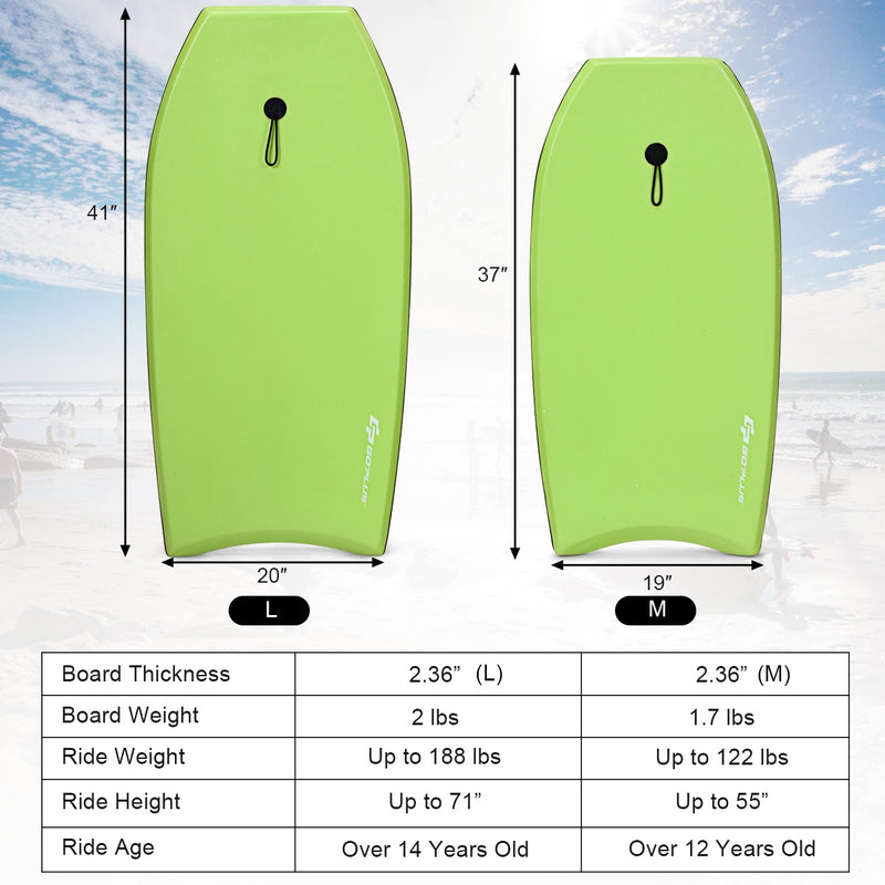 Super Surfing  Lightweight Bodyboard with Leash-L