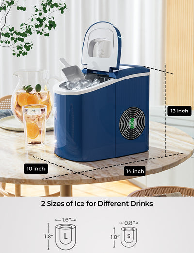 Mini Portable Compact Electric Ice Maker Machine-Navy