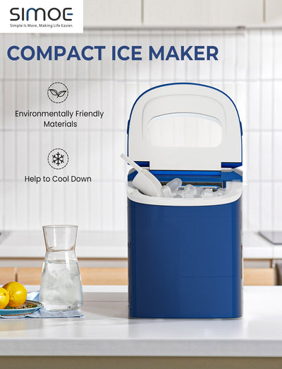 Mini Portable Compact Electric Ice Maker Machine-Navy