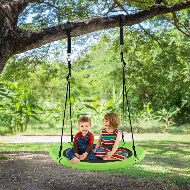 40 Inch 770 lbs Flying Saucer Tree Swing Kids Gift with 2 Tree Hanging Straps-Green