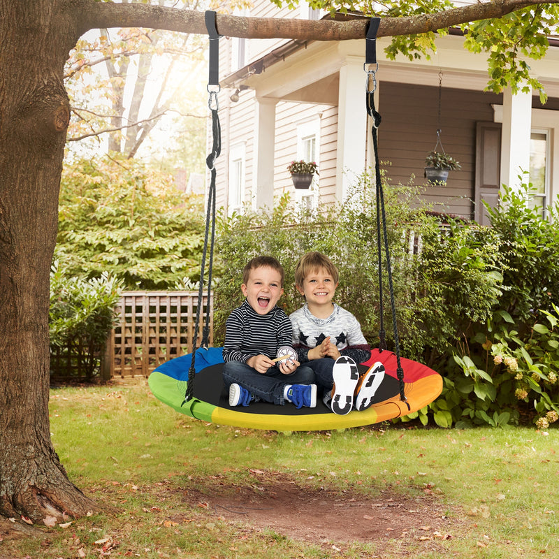 40 Inch 770 lbs Flying Saucer Tree Swing Kids Gift with 2 Tree Hanging Straps-Multicolor