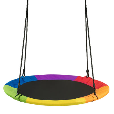 40 Inch 770 lbs Flying Saucer Tree Swing Kids Gift with 2 Tree Hanging Straps-Multicolor