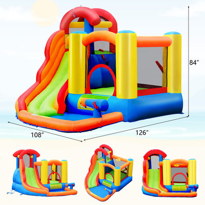 Inflatable Water Slide Bounce House with Pool and Cannon Without Blower